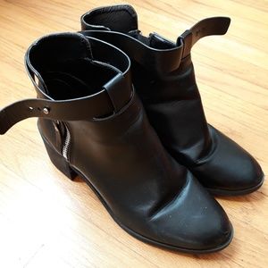 Black chunky booties